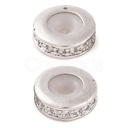 Rack Plating Brass Clear Cubic Zirconia Beads KK-M292-02P-02-1