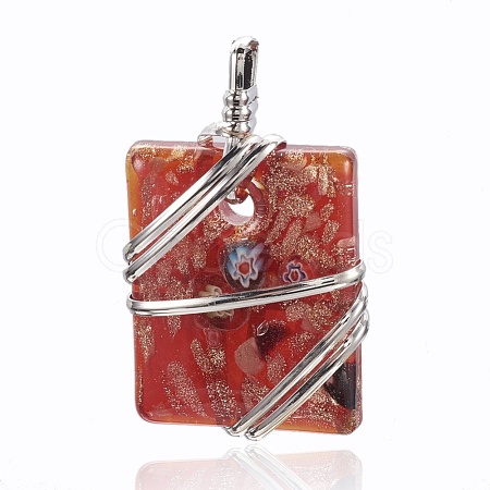 Brass Lampwork Big Pendants PALLOY-J356-08D-1