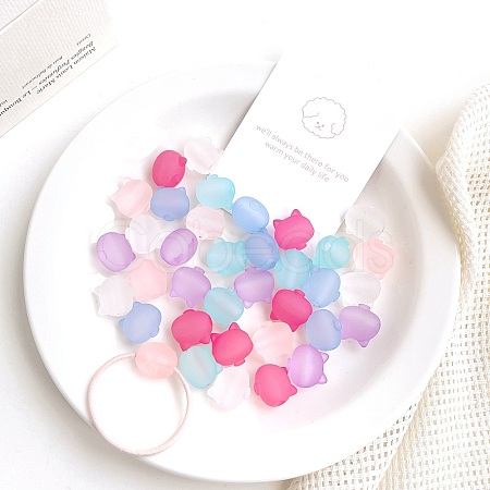 Rubberized Style Transparent Acrylic Beads OACR-L016-09-1