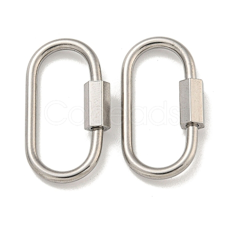 Non-Tarnish 304 Stainless Steel Screw Carabiner Lock Charms STAS-C092-05G-P-1