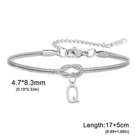 304 Stainless Steel Initial Charm Bracelets FS-WGD8E41-39-1