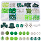 SUNNYCLUE DIY Saint Patrick's Day Bracelet Making Kit, Including Acrylic & Polymer Clay Disc Beads, Clover & Hat Alloy Pendants, Green, 258Pcs/box