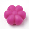 Food Grade Eco-Friendly Silicone Beads, Chewing Beads For Teethers, DIY Nursing Necklaces Making, Flowerr, Fuchsia, 14x13x6mm, Hole: 2mm