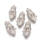 CCB Plastic Pendants, Owl, Platinum, 35.5x17.7x10mm, Hole: 2.2mm