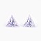 Cubic Zirconia Pointed Back Cabochons, Triangle, Faceted, Lavender, 5x6x3mm