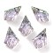 Embossed Glass Rhinestone Pendants, Faceted, Kite, Vitrail Light, 13x8x4mm, Hole: 1.2mm