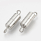 Tarnish Resistant 201 Stainless Steel Screw Clasps, Column, Stainless Steel Color, 17.5~18x5mm, Hole: 1.5x2mm