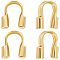 Beebeecraft 300Pcs Wire Guardian and Protectors, Long-Lasting Plated, Real 18K Gold Plated, 4.5x5x1mm, Hole: 1mm