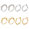 SUPERFINDINGS 8Pcs 4 Style Rack Plating Brass Open Cuff Ring Settings, for Half-drilled Beads, Long-Lasting Plated, Heart Leaf & Crown, Platinum & Golden, Inner Diameter: 18mm, 2Pcs/style