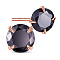 SHEGRACE 925 Sterling Silver Ear Studs, with AAA Cubic Zirconia, Black, 8mm