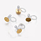 Stainless Steel Clip-on Earring Components, with Round Flat Pad and Plastic, Real 18K Gold Plated, Tray: 6mm, 12x9x6mm