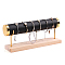 PU Leather T Bar Bracelet Display Rack, Jewelry Organizer Holder with Woode Base, for Bracelets Watch Storage, Black, 29x7x12.5cm