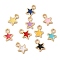 Eco-friendly Alloy Enamel Pendants, Star Charm, Mixed Color, 9x7x1mm, Hole: 1.5mm