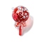 Acrylic Pendants, with Plastic, Lollipop, Red, 64x38mm, Hole: 2mm