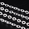 Iron Cable Chains, Unwelded, with Spool, Flat Oval, Cadmium Free & Lead Free, Silver, 4x2.7x0.7mm, about 328.08 Feet(100m)/roll