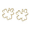 Alloy Stud Earrings, Cadmium Free & Lead Free, Flower, Light Gold, 32x31mm, Pin: 0.7mm