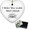 CREATCABIN 1Pc Handmade Porcelain Big Pendants, Heart with Word, White, 80x80mm