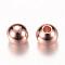 Brass Spacer Beads, Round, Rose Gold, 3x2.5mm, Hole: 1.5mm