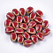 Handmade Porcelain Beads, Fancy Antique Glazed Porcelain, Oval, Red, 12~14x9~10.5x9~11mm, Hole: 2.5mm