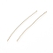 304 Stainless Steel Flat Head Pins, Real 18K Gold Plated, 65x0.7mm, Head: 2mm