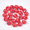 Opaque AS Plastic Charms, Suzumaru Beads, Round, Crimson, 10x9.5x9mm, Hole: 4mm, about 1600pcs/500g