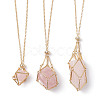 Brass Macrame Pouch Empty Stone Holder for Pendant Necklaces Making NJEW-JN04444-02-6