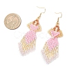 Angel Handmade Glass Seed Beads Dangle Earrings EJEW-MZ00538-03-4
