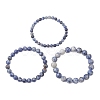 3Pcs 3 Styles Natural Blue Spot Jasper Beaded Stretch Bracelets for Women Men BJEW-JB13401-2