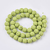 Spray Painted Natural Lava Rock Beads Strands G-N0324-C-08-2