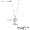 304 Stainless Steel Pave Clear Cubic Zirconia Pendant Necklaces STAS-OY018-21P-2