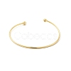 Clear Cubic Zirconia Open Cuff Bangle BJEW-G663-03G-2