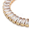 Brass Pave Clear Cubic Zirconia Rectangle Box Chain Slider Bracelets BJEW-YWC0002-05B-G-2
