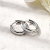 Brass Micro Pave Clear Cubic Zirconia Hoop Earrings EJEW-K276-11P-02-2
