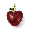 Brass Enamel Pendants KK-R224-12B-G-1