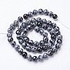 Natural Snowflake Obsidian Beads Strands X-GSR6mmC009-3