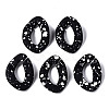 Spray Painted CCB Plastic Linking Rings X-CCB-Q091-018B-1