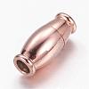 Barrel 304 Stainless Steel Magnetic Clasps with Glue-in Ends STAS-I045-15M-2