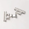 7 Strands Alloy and Brass Fold Over Clasps PALLOY-N0112-03P-3