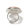 Natural Rose Quartz Round Adjustable Rings RJEW-K371-09S-31-4