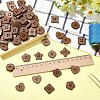 100Pcs 8 Styles 4-Hole Wood Buttons BUTT-FS0001-01B-5