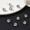 SHEGRACE Brass Rhinestone Flat Round Stud Earring Findings XGR0099P-120P-4