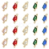 10Pcs 5 Colors Transparent Glass Links/Connectors GLAA-YW0004-42-1