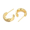 Rack Plating C-Shaped Brass Stud Earrings EJEW-N055-40G-RS-2