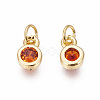Brass with Single Cubic Zirconia Charms ZIRC-F095-03G-07-2