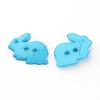 2-Hole Opaque Solid Color Bunny Acrylic Buttons BUTT-S020-35-2