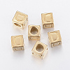304 Stainless Steel Large Hole Letter European Beads STAS-H428-01G-D-1
