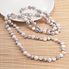 Natural Pearl Nuggets Beaded Necklace NJEW-P126-B-01B-01-1