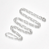Brass Coated Iron Figaro Chain Necklace Making MAK-T006-03P-1