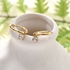Ion Plating(IP) 304 Stainless Steel Micro Pave Cubic Zirconia Hoop Earrings STAS-R004-02G-02-1