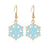 Snowflake Alloy Enamel Dangle Earrings FS-WGD9918-08-1
